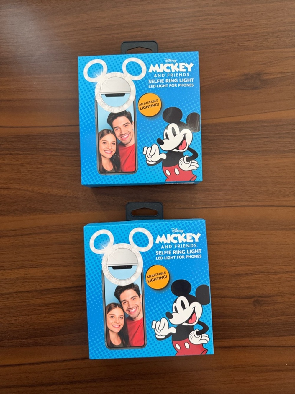Disney Mickey Mouse Selfie Ring Light Clip – LED Phone Light (Set of 2, New)